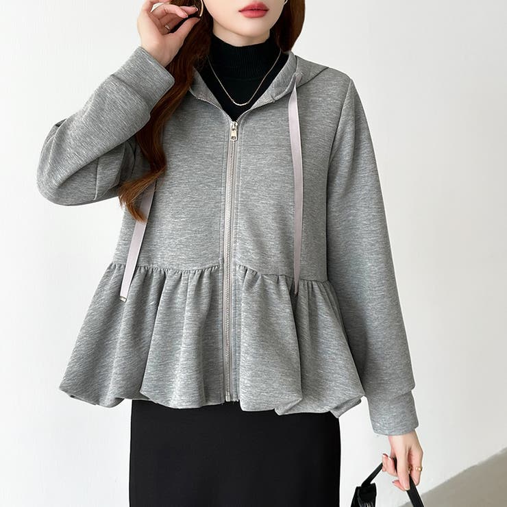 ぺプラムパーカー フリルパーカー ペプラム | COCOMOMO | 詳細画像3 