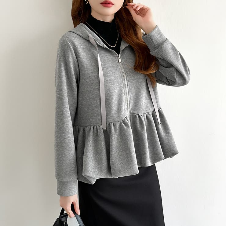 ぺプラムパーカー フリルパーカー ペプラム | COCOMOMO | 詳細画像5 