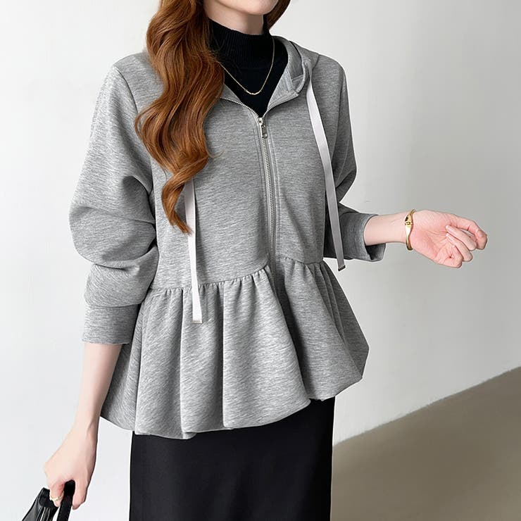 ぺプラムパーカー フリルパーカー ペプラム | COCOMOMO | 詳細画像8 