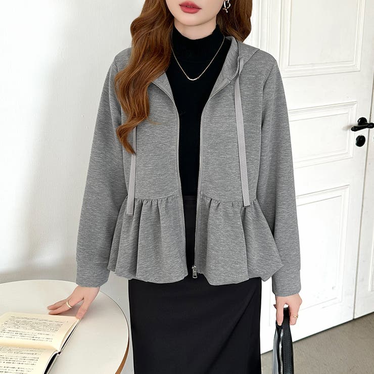 ぺプラムパーカー フリルパーカー ペプラム | COCOMOMO | 詳細画像9 