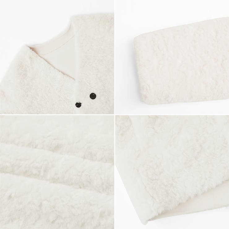 ボアジャケット ノーカラーコート アウター | COCOMOMO | 詳細画像22 