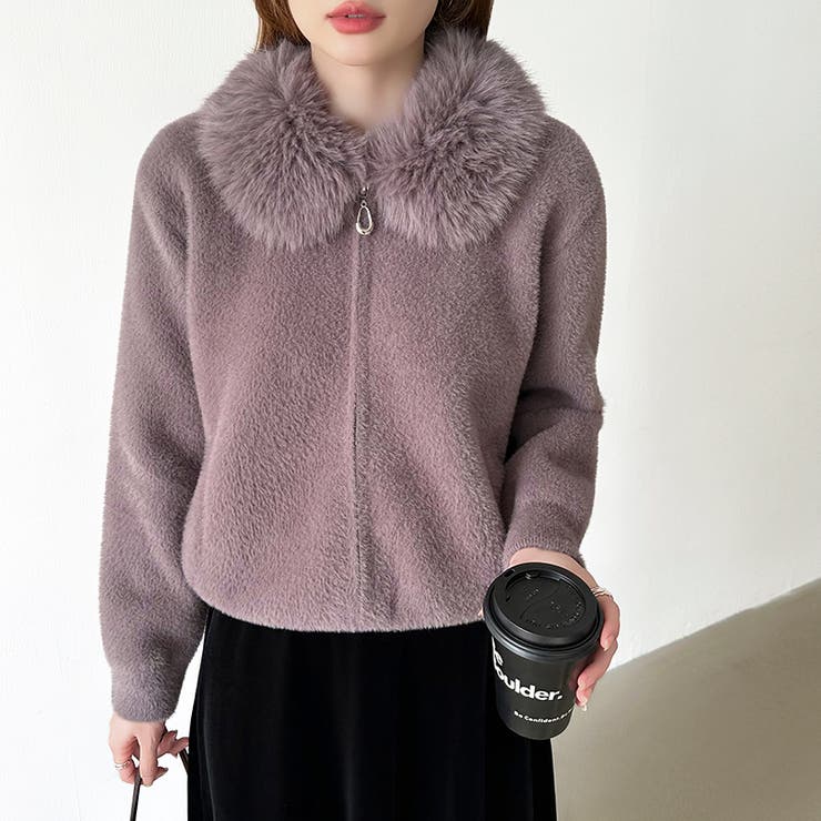 ふわふわファー×シャギー ファー付きシャギーブルゾン ブルゾン | COCOMOMO | 詳細画像11 