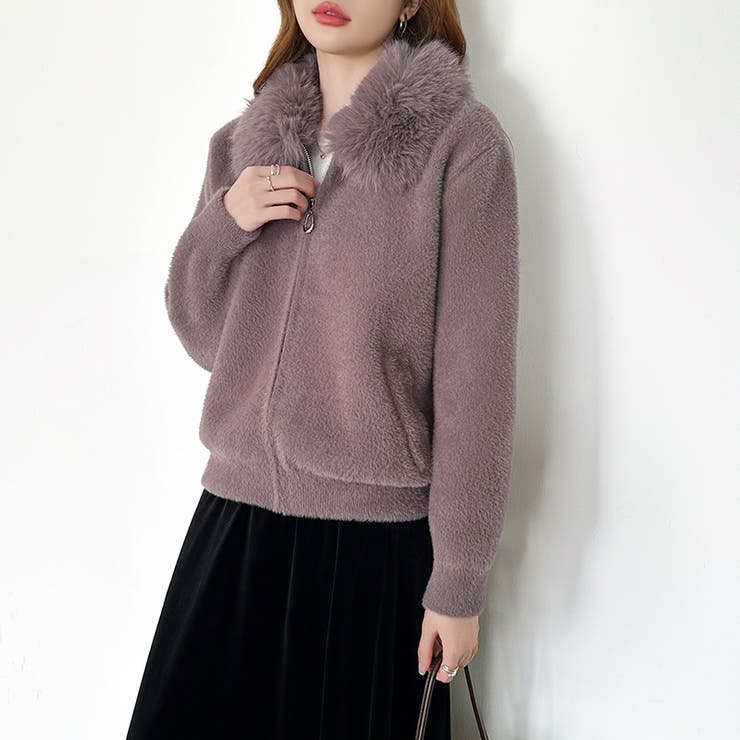 ふわふわファー×シャギー ファー付きシャギーブルゾン ブルゾン | COCOMOMO | 詳細画像18 