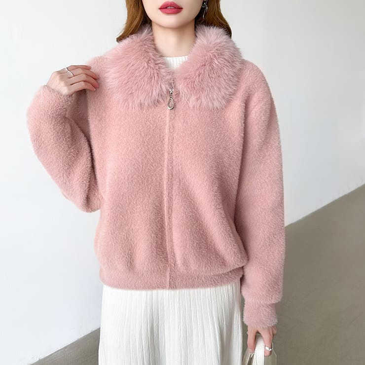 ふわふわファー×シャギー ファー付きシャギーブルゾン ブルゾン | COCOMOMO | 詳細画像21 