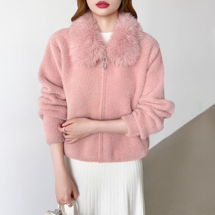 ふわふわファー×シャギー ファー付きシャギーブルゾン ブルゾン | COCOMOMO | 詳細画像23 