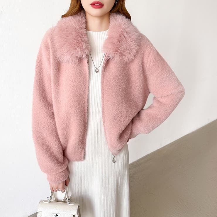 ふわふわファー×シャギー ファー付きシャギーブルゾン ブルゾン | COCOMOMO | 詳細画像25 