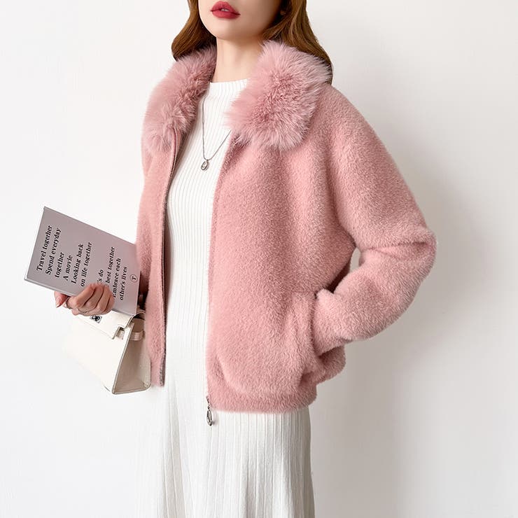 ふわふわファー×シャギー ファー付きシャギーブルゾン ブルゾン | COCOMOMO | 詳細画像26 