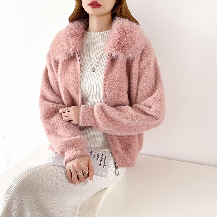 ふわふわファー×シャギー ファー付きシャギーブルゾン ブルゾン | COCOMOMO | 詳細画像28 