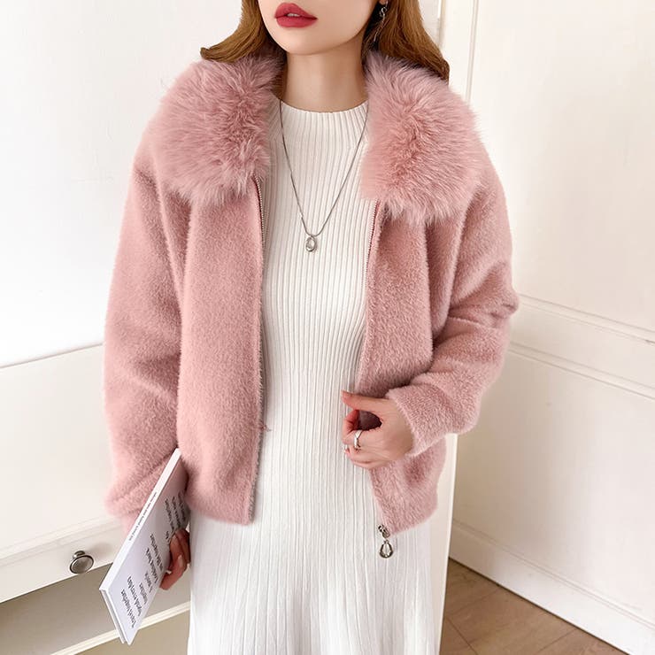 ふわふわファー×シャギー ファー付きシャギーブルゾン ブルゾン | COCOMOMO | 詳細画像29 