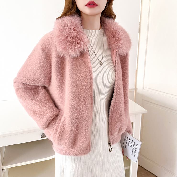 ふわふわファー×シャギー ファー付きシャギーブルゾン ブルゾン | COCOMOMO | 詳細画像30 