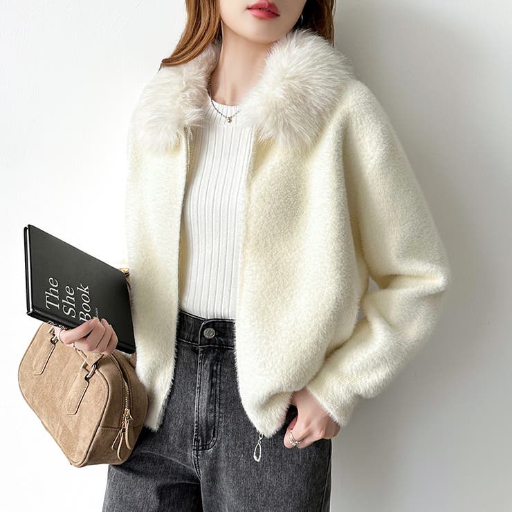 ふわふわファー×シャギー ファー付きシャギーブルゾン ブルゾン | COCOMOMO | 詳細画像33 