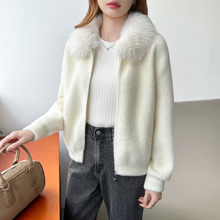 ふわふわファー×シャギー ファー付きシャギーブルゾン ブルゾン | COCOMOMO | 詳細画像36 