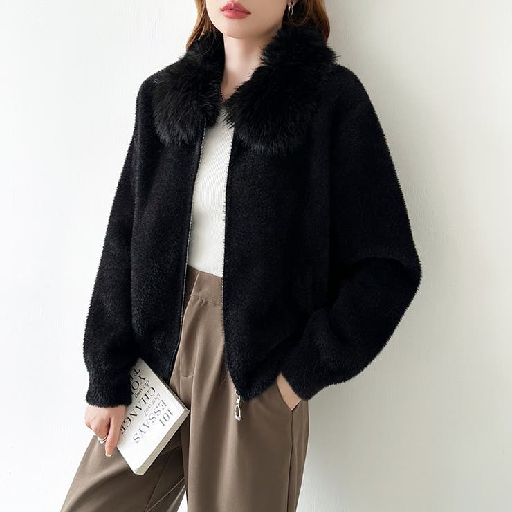 ふわふわファー×シャギー ファー付きシャギーブルゾン ブルゾン | COCOMOMO | 詳細画像40 