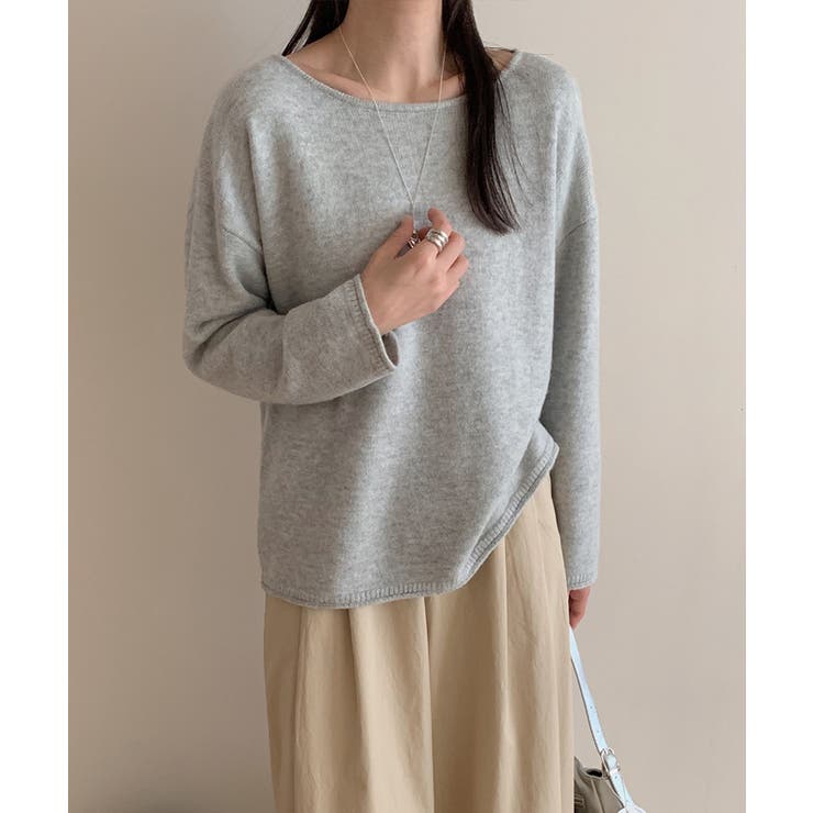 抜け感リラックスニット ラウンドネックニット 長袖ニット | COCOMOMO | 詳細画像27 