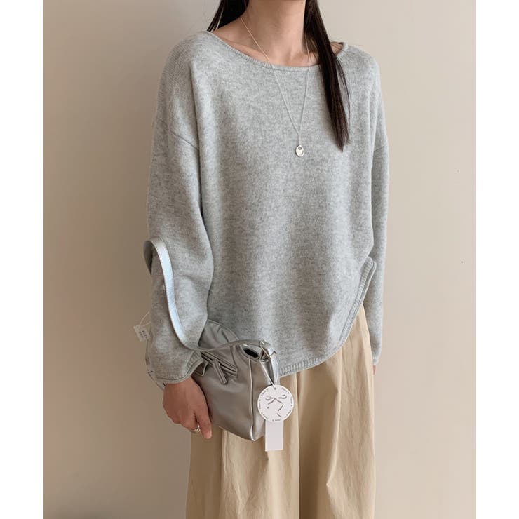 抜け感リラックスニット ラウンドネックニット 長袖ニット | COCOMOMO | 詳細画像28 