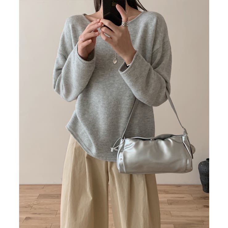 抜け感リラックスニット ラウンドネックニット 長袖ニット | COCOMOMO | 詳細画像29 