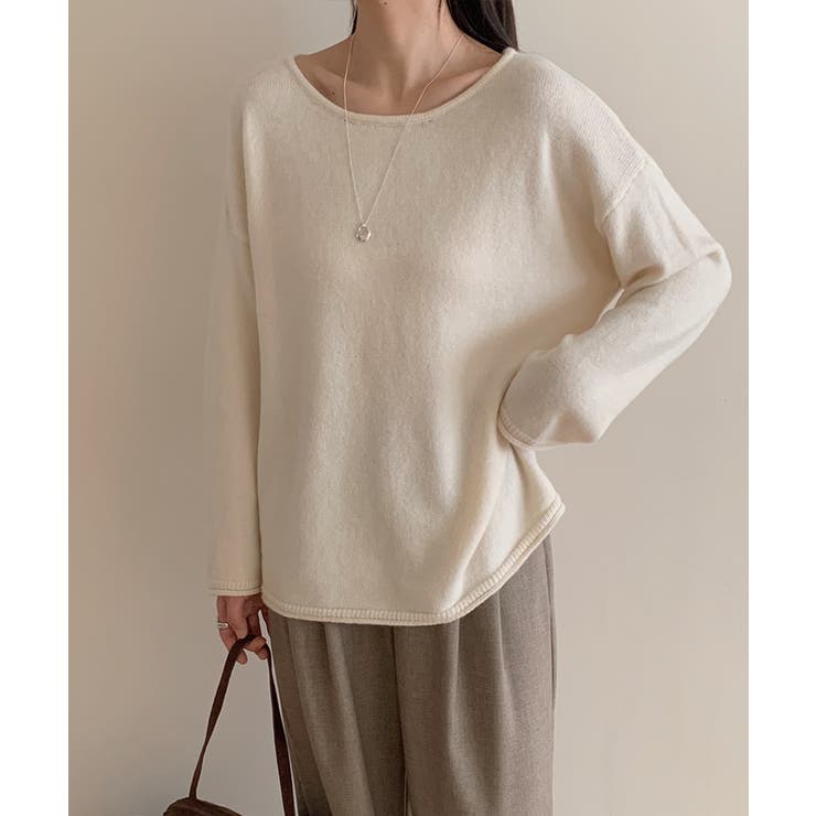 抜け感リラックスニット ラウンドネックニット 長袖ニット | COCOMOMO | 詳細画像39 