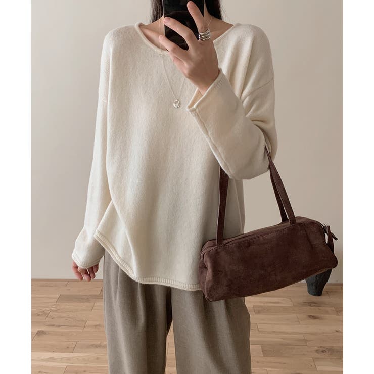 抜け感リラックスニット ラウンドネックニット 長袖ニット | COCOMOMO | 詳細画像41 