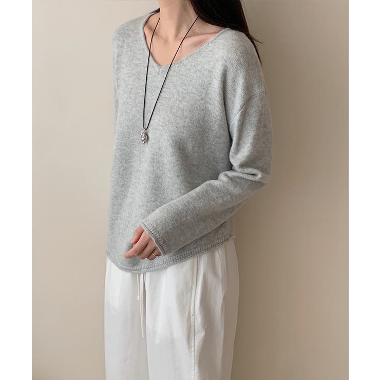 抜け感リラックスニット Vネックニット 長袖ニット | COCOMOMO | 詳細画像10 