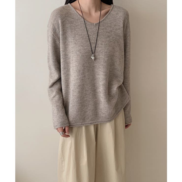 抜け感リラックスニット Vネックニット 長袖ニット | COCOMOMO | 詳細画像14 