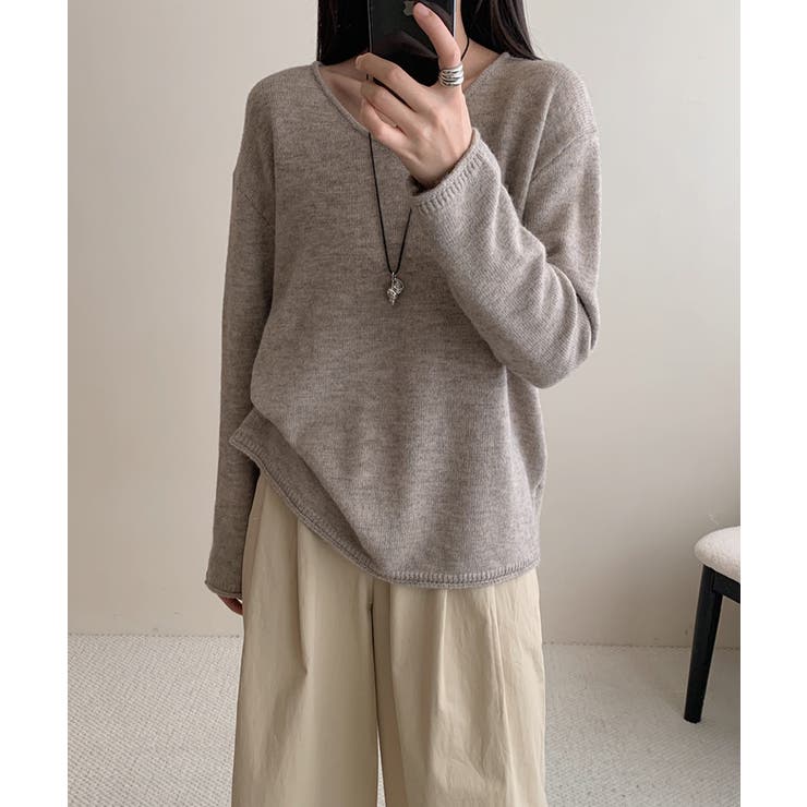 抜け感リラックスニット Vネックニット 長袖ニット | COCOMOMO | 詳細画像15 