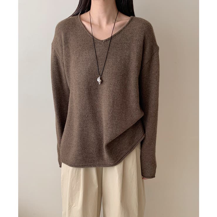 抜け感リラックスニット Vネックニット 長袖ニット | COCOMOMO | 詳細画像16 