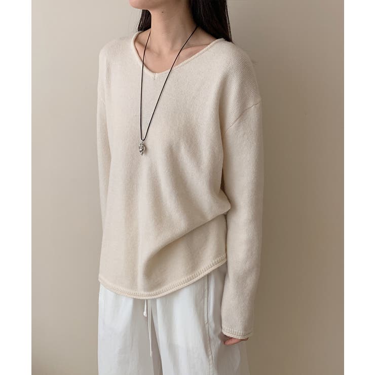 抜け感リラックスニット Vネックニット 長袖ニット | COCOMOMO | 詳細画像1 