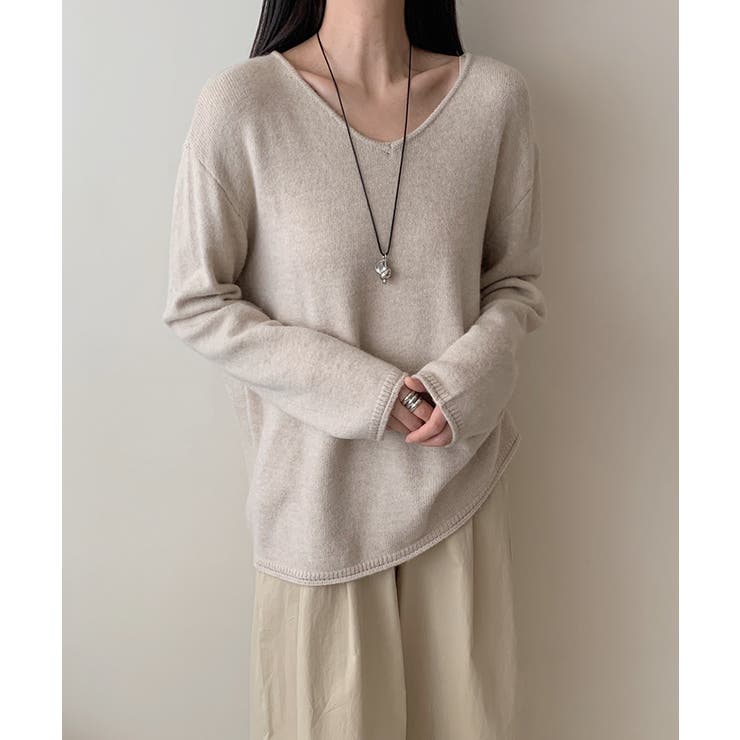 抜け感リラックスニット Vネックニット 長袖ニット | COCOMOMO | 詳細画像24 