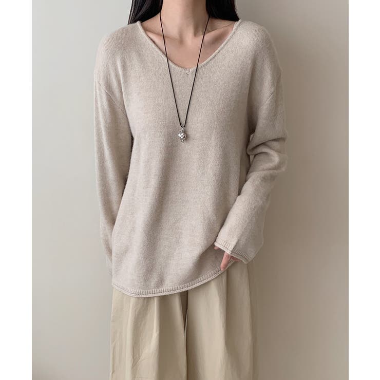 抜け感リラックスニット Vネックニット 長袖ニット | COCOMOMO | 詳細画像25 