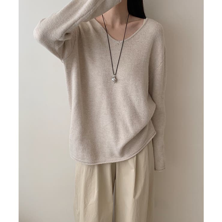 抜け感リラックスニット Vネックニット 長袖ニット | COCOMOMO | 詳細画像27 