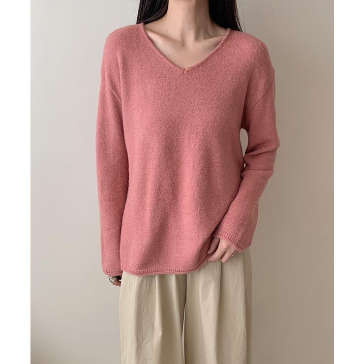 抜け感リラックスニット Vネックニット 長袖ニット | COCOMOMO | 詳細画像34 