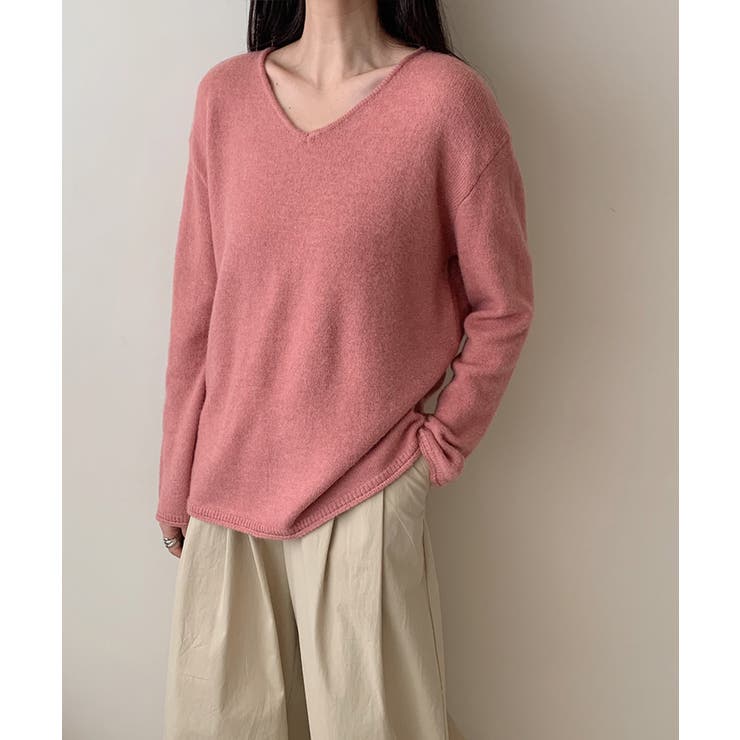 抜け感リラックスニット Vネックニット 長袖ニット | COCOMOMO | 詳細画像35 