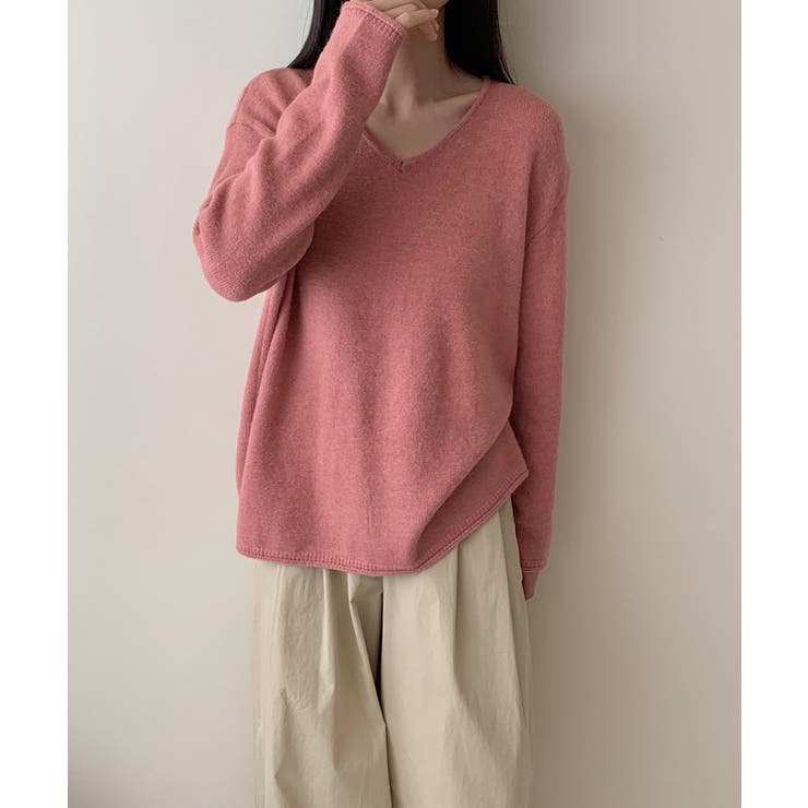 抜け感リラックスニット Vネックニット 長袖ニット | COCOMOMO | 詳細画像36 