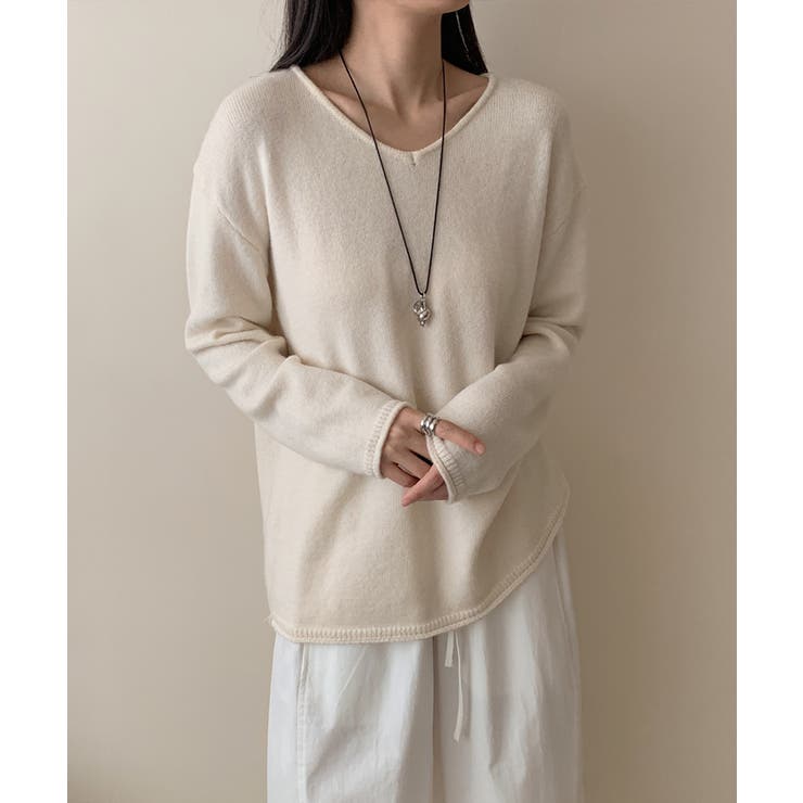 抜け感リラックスニット Vネックニット 長袖ニット | COCOMOMO | 詳細画像3 