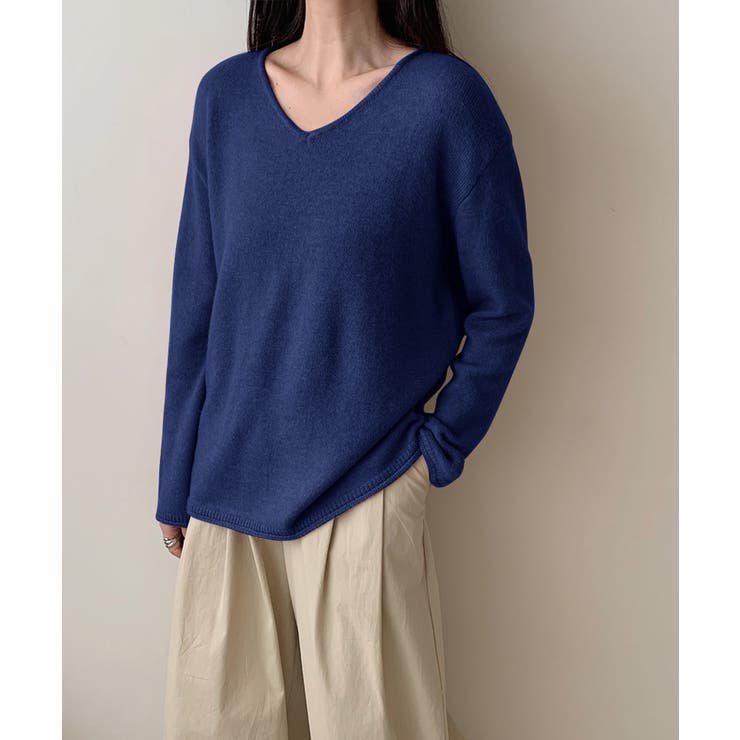 抜け感リラックスニット Vネックニット 長袖ニット | COCOMOMO | 詳細画像43 