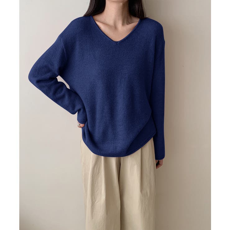 抜け感リラックスニット Vネックニット 長袖ニット | COCOMOMO | 詳細画像44 
