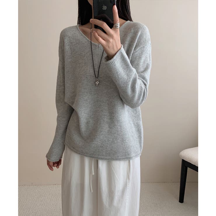 抜け感リラックスニット Vネックニット 長袖ニット | COCOMOMO | 詳細画像6 