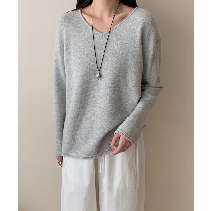 抜け感リラックスニット Vネックニット 長袖ニット | COCOMOMO | 詳細画像7 