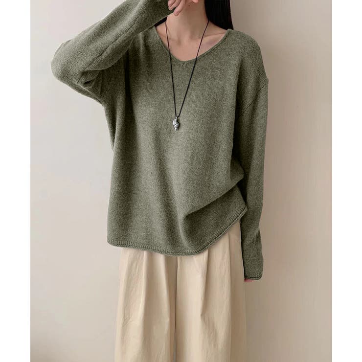 抜け感リラックスニット Vネックニット 長袖ニット | COCOMOMO | 詳細画像39 