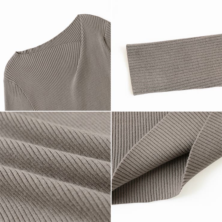 イレギュラーネックニット リブニット アシンメトリー | COCOMOMO | 詳細画像18 