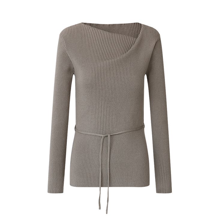 イレギュラーネックニット リブニット アシンメトリー | COCOMOMO | 詳細画像22 