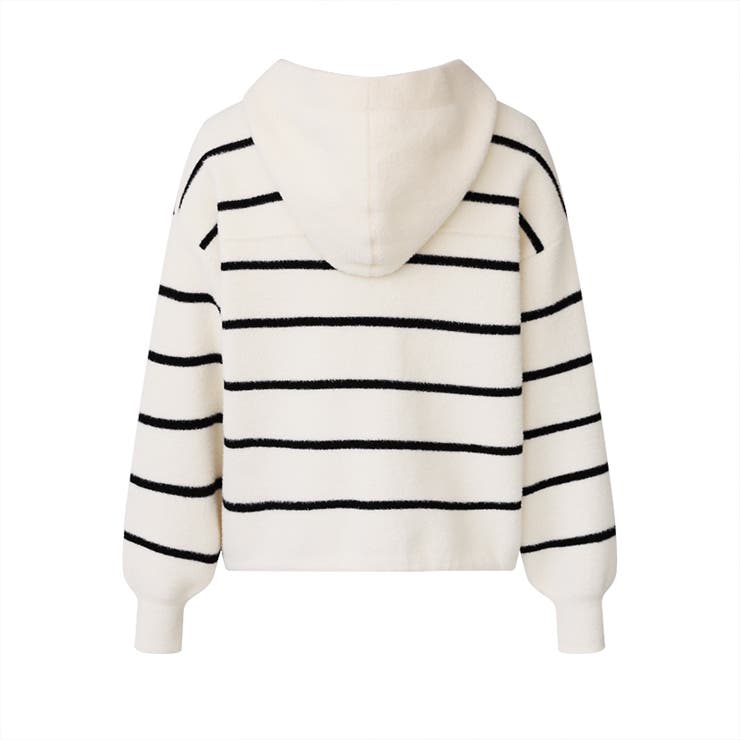 ボーダーフードカーディガン ボーダーカーディガン ニットパーカー | COCOMOMO | 詳細画像18 