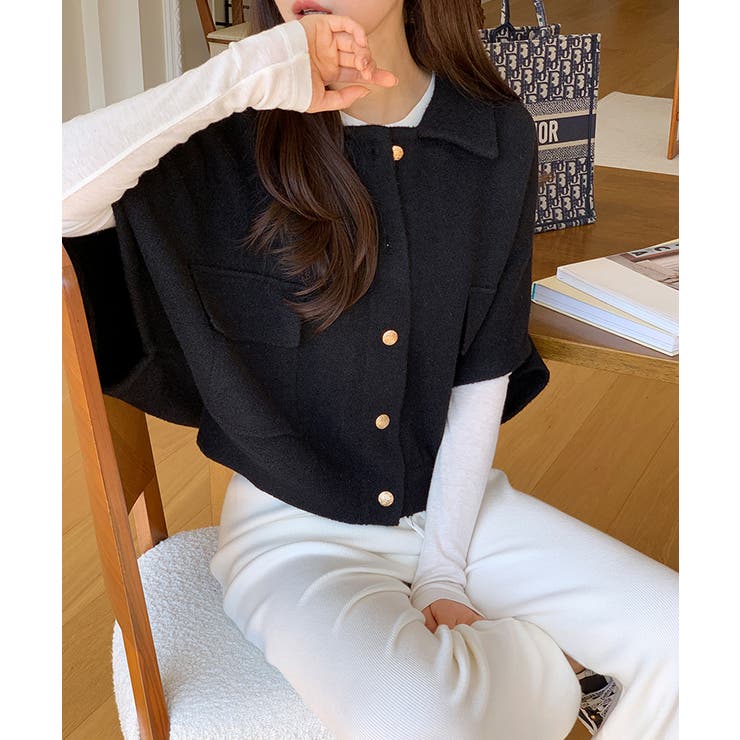 ドルマンショートジャケット ケープコート ショートジャケット | COCOMOMO | 詳細画像11 