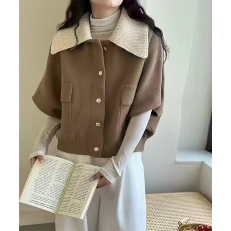 ドルマンショートジャケット ケープコート ショートジャケット | COCOMOMO | 詳細画像13 