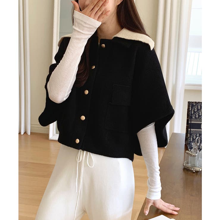 ドルマンショートジャケット ケープコート ショートジャケット | COCOMOMO | 詳細画像3 