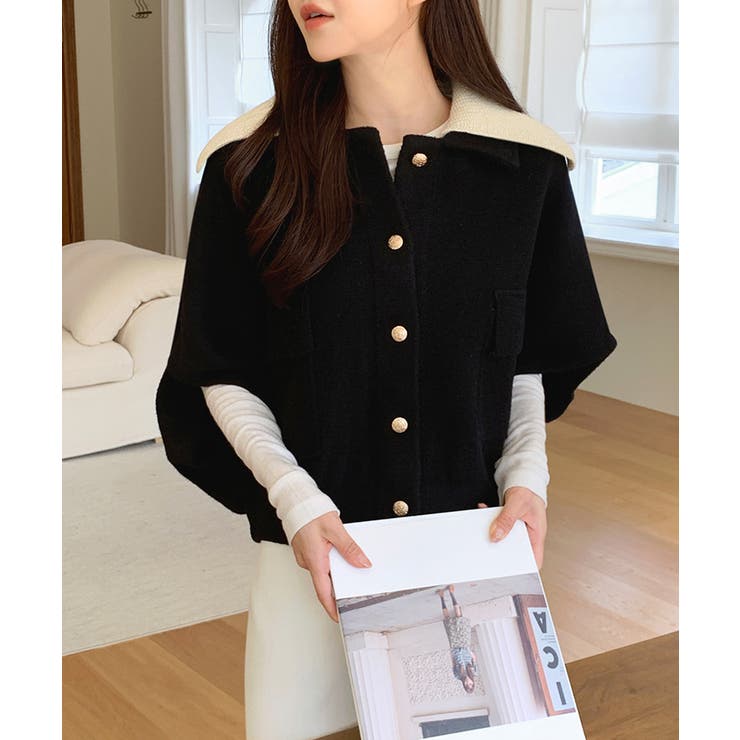 ドルマンショートジャケット ケープコート ショートジャケット | COCOMOMO | 詳細画像6 