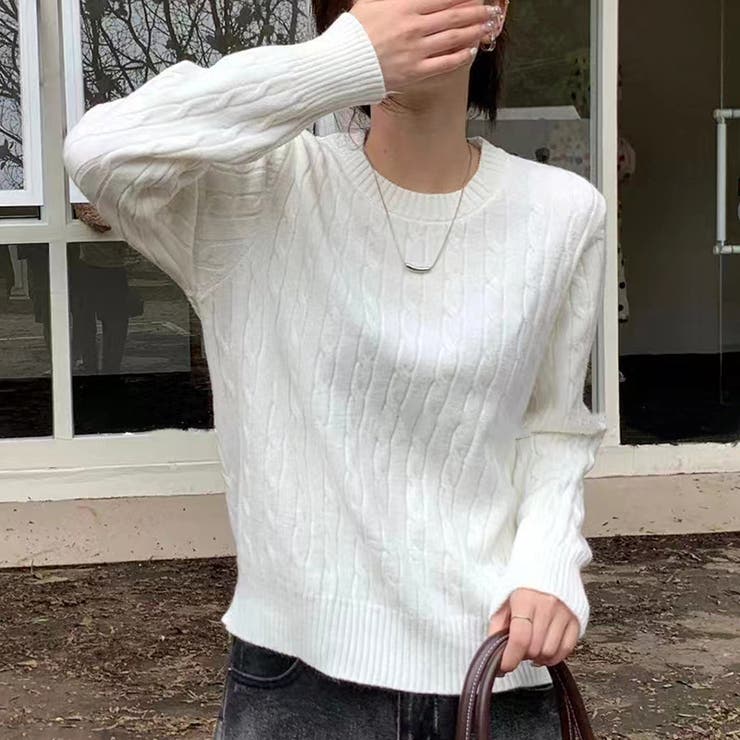 【11色展開】ケーブル編みニット ケーブルニット ニットセーター | COCOMOMO | 詳細画像2 