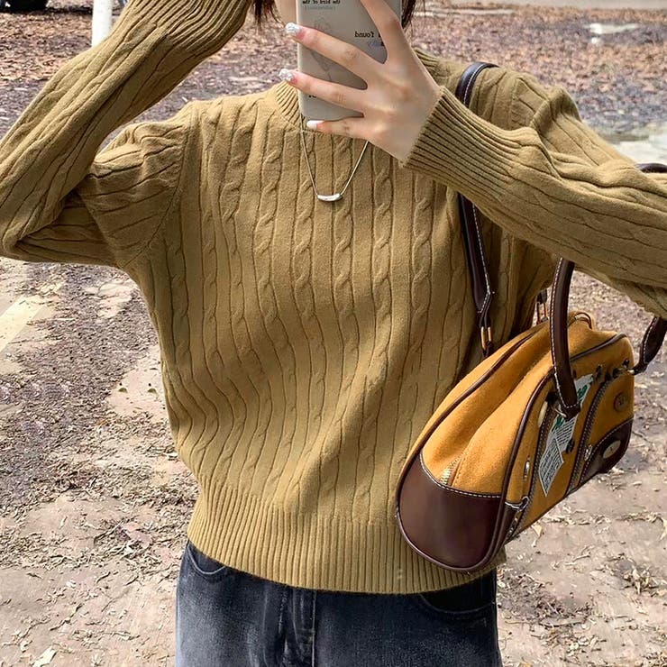 【11色展開】ケーブル編みニット ケーブルニット ニットセーター | COCOMOMO | 詳細画像21 