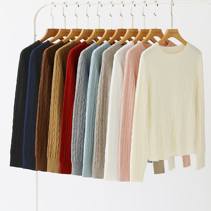 【11色展開】ケーブル編みニット ケーブルニット ニットセーター | COCOMOMO | 詳細画像26 