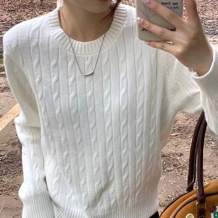 【11色展開】ケーブル編みニット ケーブルニット ニットセーター | COCOMOMO | 詳細画像3 